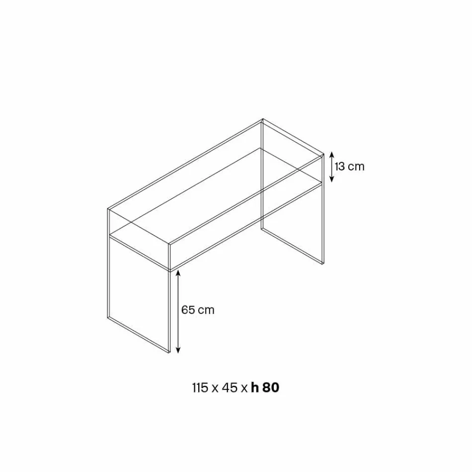 Vstupní konzole z extra čirého skla se 2 zásuvkami ořechu Canaletto - Selex Viadurini