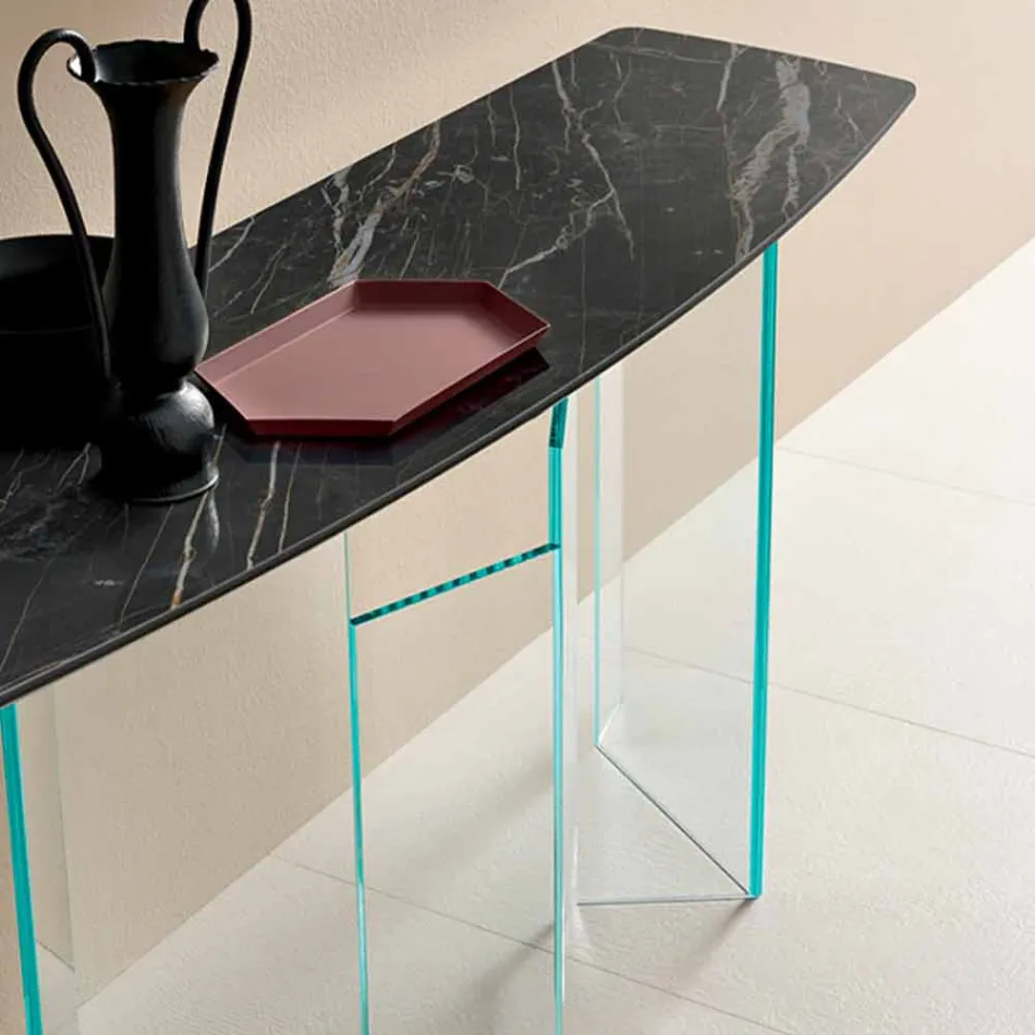 Vyrobeno v Itálii Design Console in Ceramic and Glass - Random Viadurini
