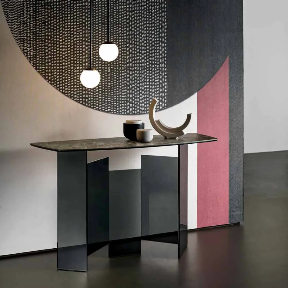 Vyrobeno v Itálii Design Console in Ceramic and Glass - Random Viadurini