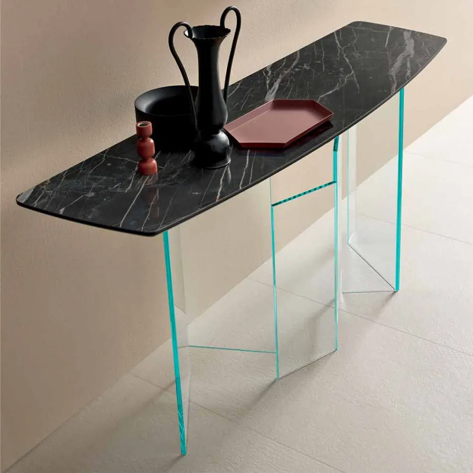 Vyrobeno v Itálii Design Console in Ceramic and Glass - Random Viadurini