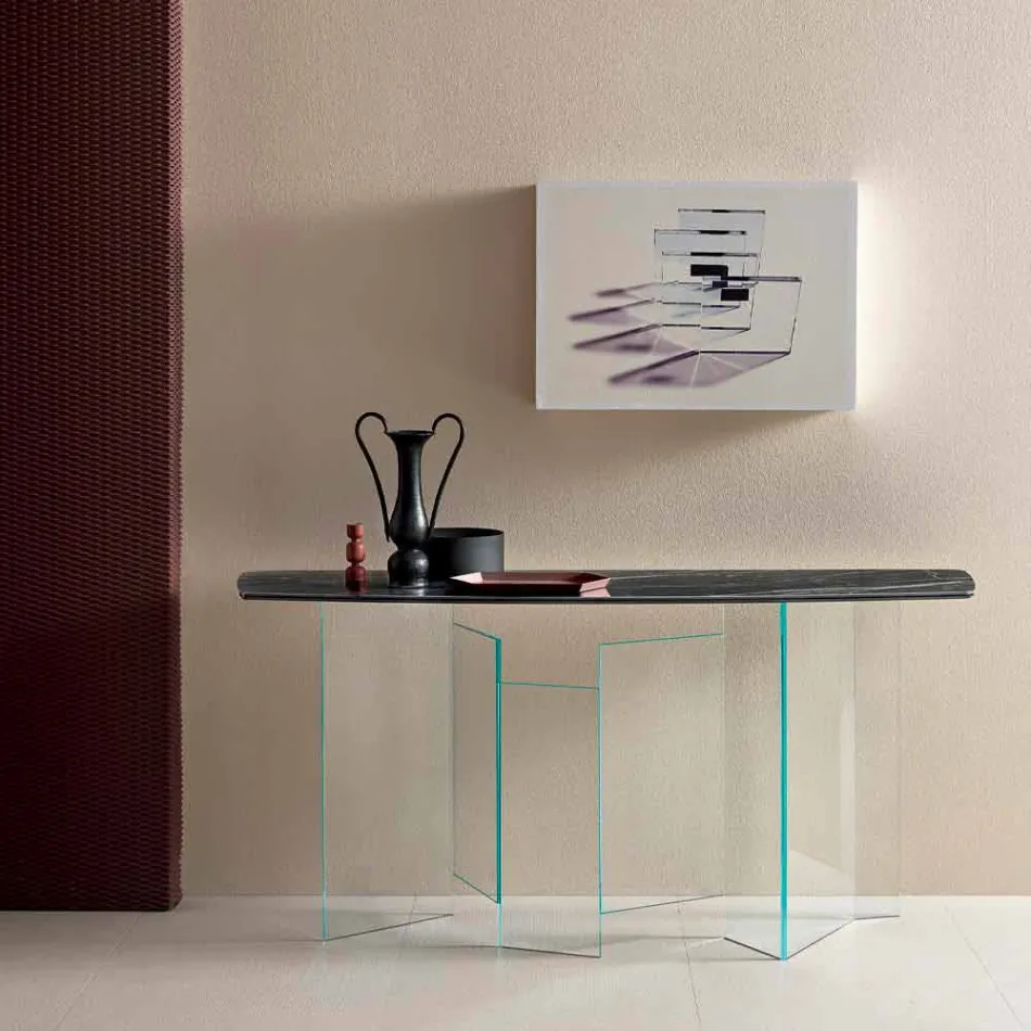 Vyrobeno v Itálii Design Console in Ceramic and Glass - Random Viadurini