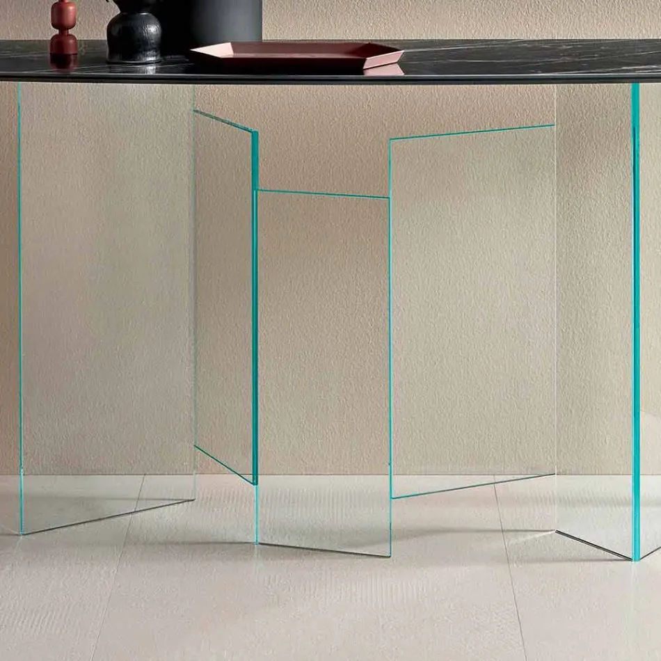 Vyrobeno v Itálii Design Console in Ceramic and Glass - Random Viadurini
