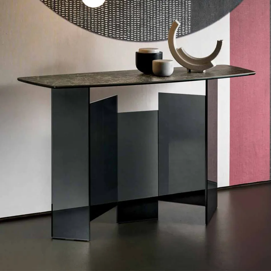 Vyrobeno v Itálii Design Console in Ceramic and Glass - Random Viadurini