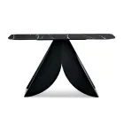 Konzolový stolek Cristina Metal s keramickou deskou s mramorovým efektem do obývacího pokoje Viadurini