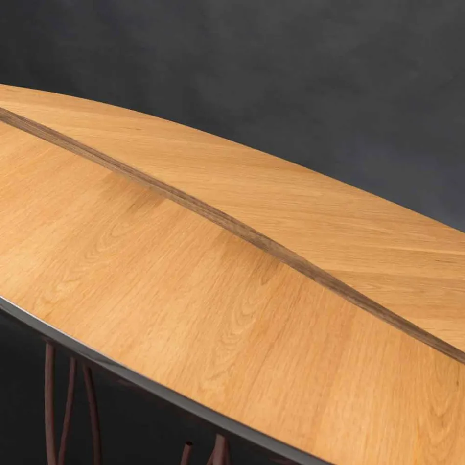 Konzole design a řemeslná dubová dýha ořech Fenice Viadurini