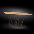 Konzole design a řemeslná dubová dýha ořech Fenice Viadurini