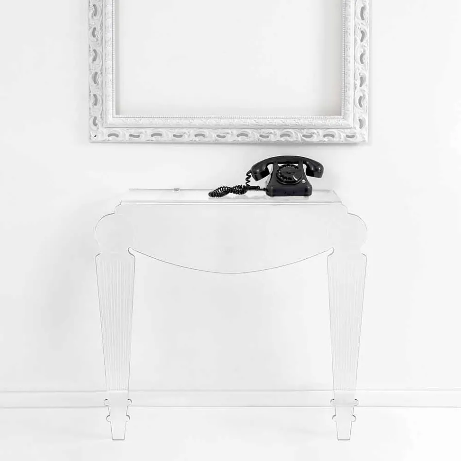 Designová konzola z průhledného plexiskla vyrobeného v Itálii, Africo Viadurini