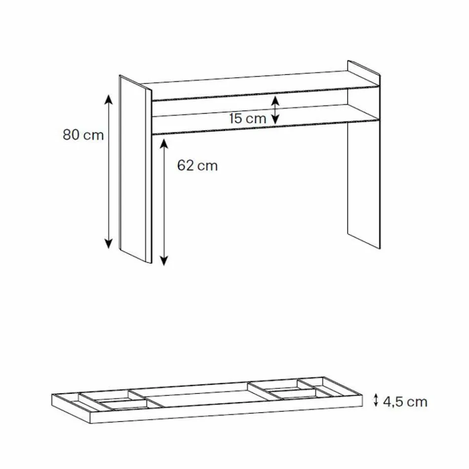 Designová konzola z extra čirého skla s podnosem Made in Italy - Imperative Viadurini