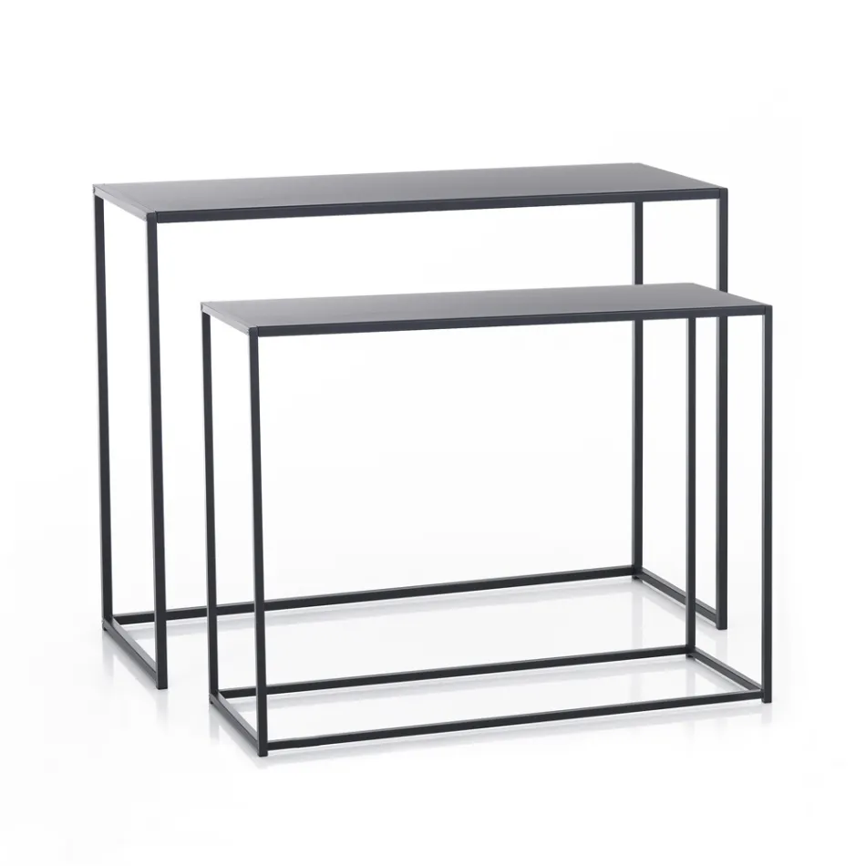 Dvojitá konzola vyrobená z antracitové oceli - Osmium Viadurini