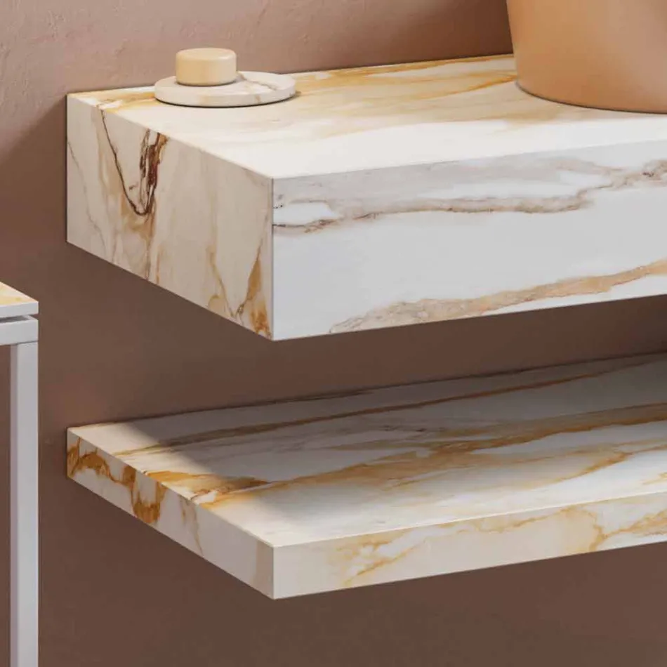 Konzola a police do koupelny v Gresu a umyvadlo ve Vetrochině, 4 barvy - Rametina Viadurini