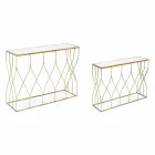 Elegantní konzole z oceli a skla moderního designu a Glamour 2 kusy - Irene Viadurini