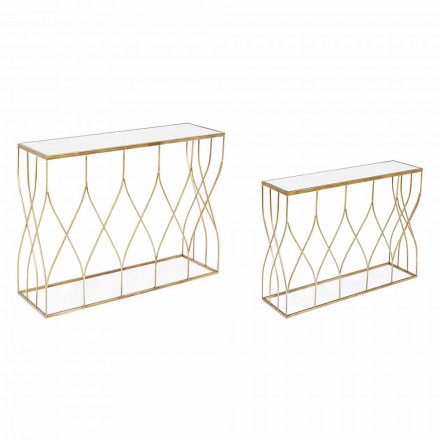 Elegantní konzole z oceli a skla moderního designu a Glamour 2 kusy - Irene Viadurini