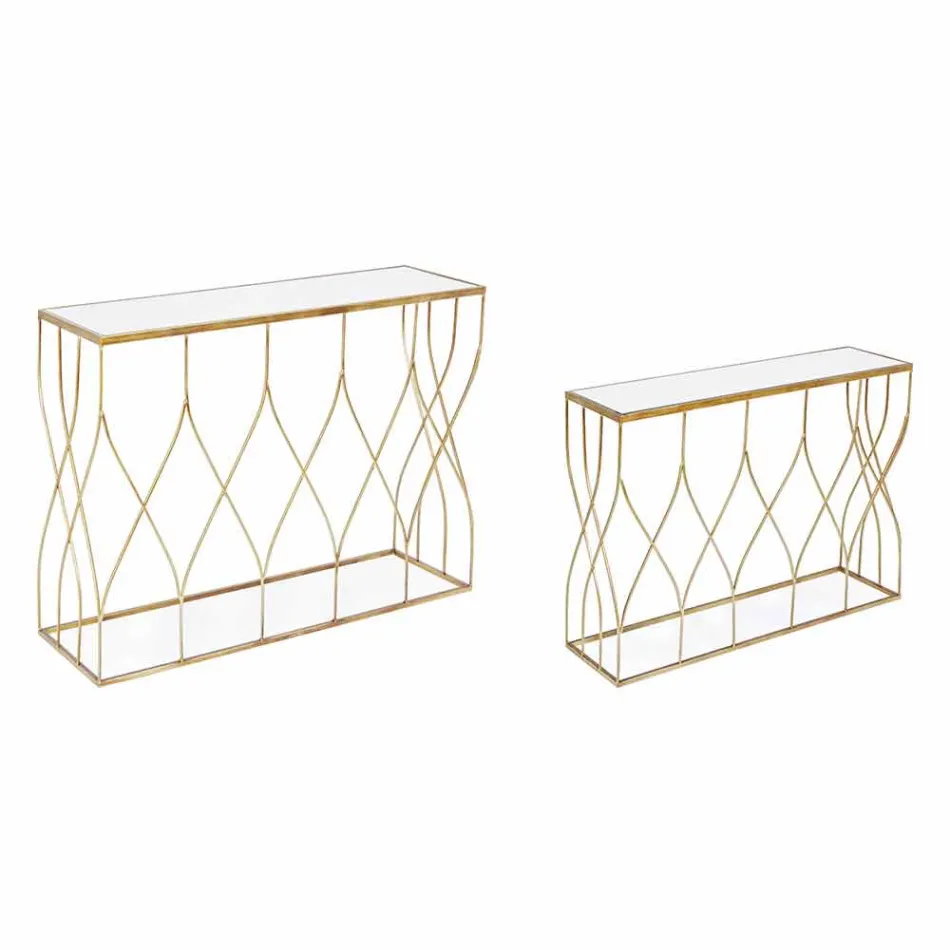 Elegantní konzole z oceli a skla moderního designu a Glamour 2 kusy - Irene Viadurini