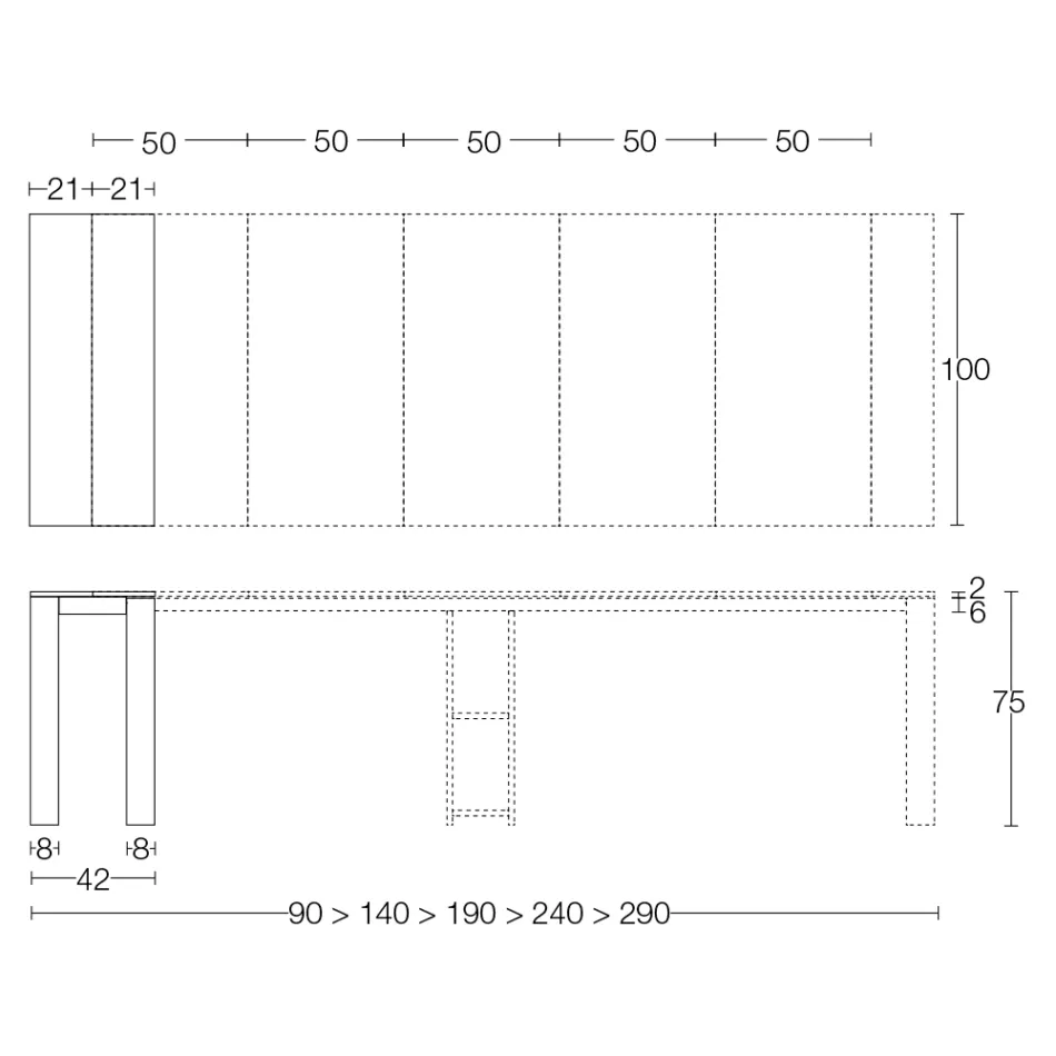 Výsuvná venkovní konzole s kovovou základnou a Hpl Top - Aghetto Viadurini