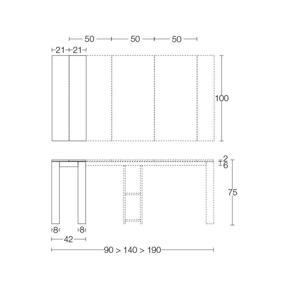 Výsuvná venkovní konzole s kovovou základnou a Hpl Top - Aghetto Viadurini