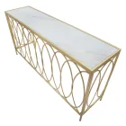 Opravená vstupní konzola ve zlaté žehličce se skleněnou deskou - Primula Viadurini