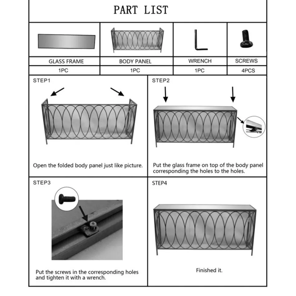 Opravená vstupní konzola ve zlaté žehličce se skleněnou deskou - Primula Viadurini