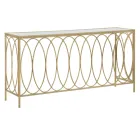 Opravená vstupní konzola ve zlaté žehličce se skleněnou deskou - Primula Viadurini