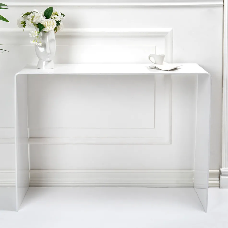 Pevná konzole v bílém nebo kouřovém plexi Made in Italy - Genio Viadurini