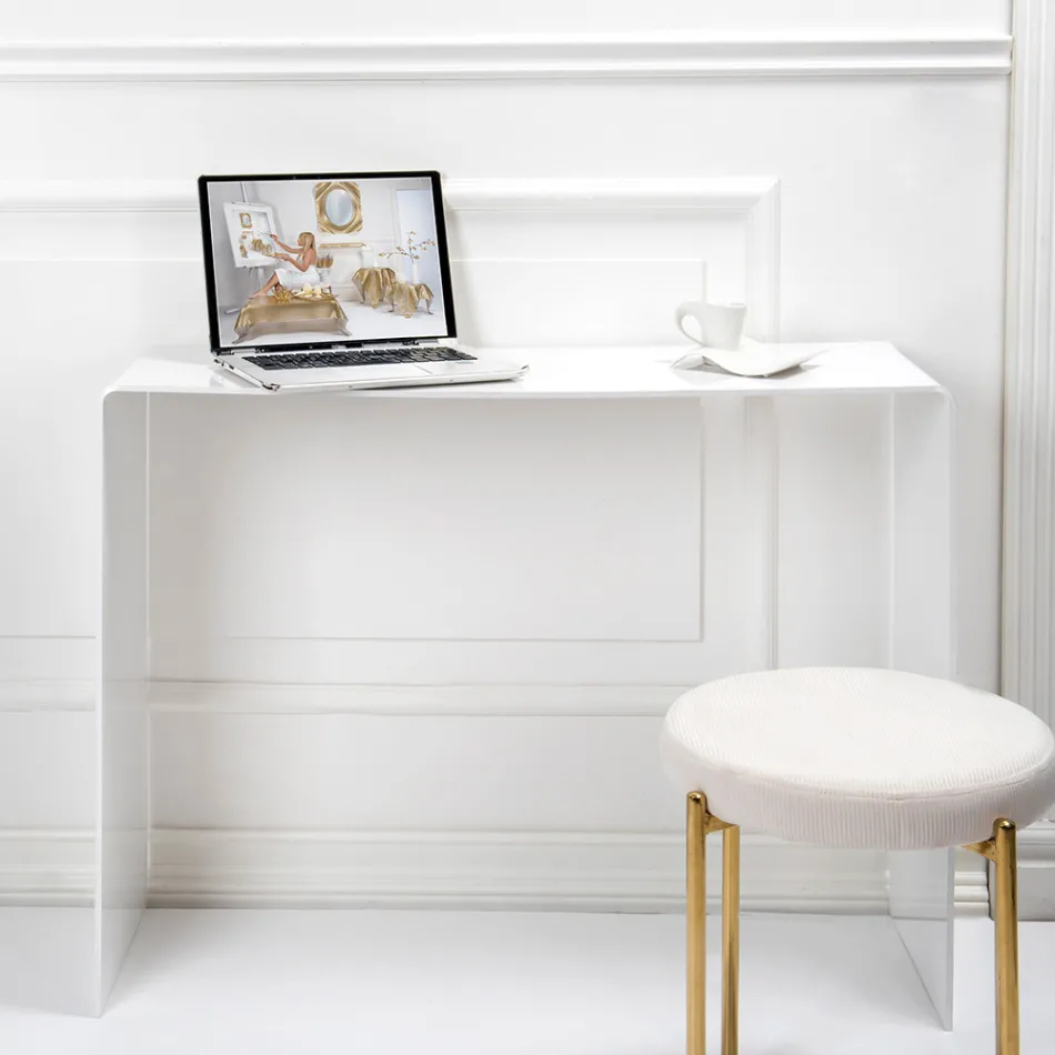 Pevná konzole v bílém nebo kouřovém plexi Made in Italy - Genio Viadurini