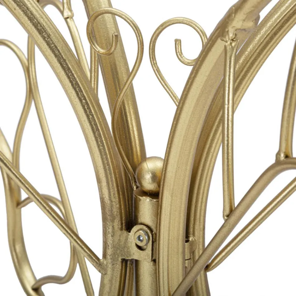 Zlatá povrchová úprava železná konzola s průhlednou skleněnou deskou - Farella Viadurini