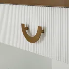 Dřevěná konzole s deskou a vložkami se zaobleným designem a zásuvkou - Rachel Viadurini