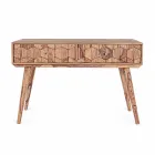 Konzole ze dřeva Sheesham se dvěma zásuvkami Luxusní design Homemotion - Fregene Viadurini