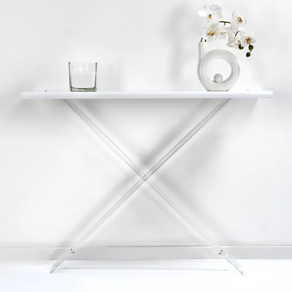 Plexisklo konzole pro vchod nebo obývací pokoj Made in Italy - Tennessee Viadurini