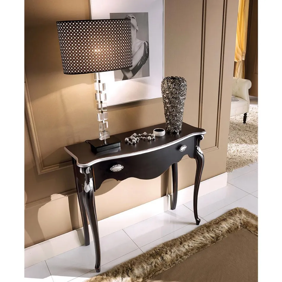 Klasická dřevěná vstupní konzole se zásuvkou Made in Italy - Ottaviano Viadurini