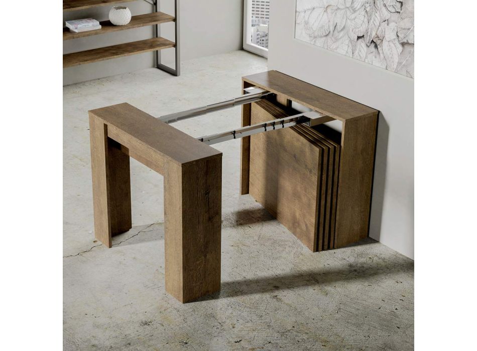 Moderní výsuvná konzole 296 cm z melaminového dřeva Made in Italy - Ariella Viadurini