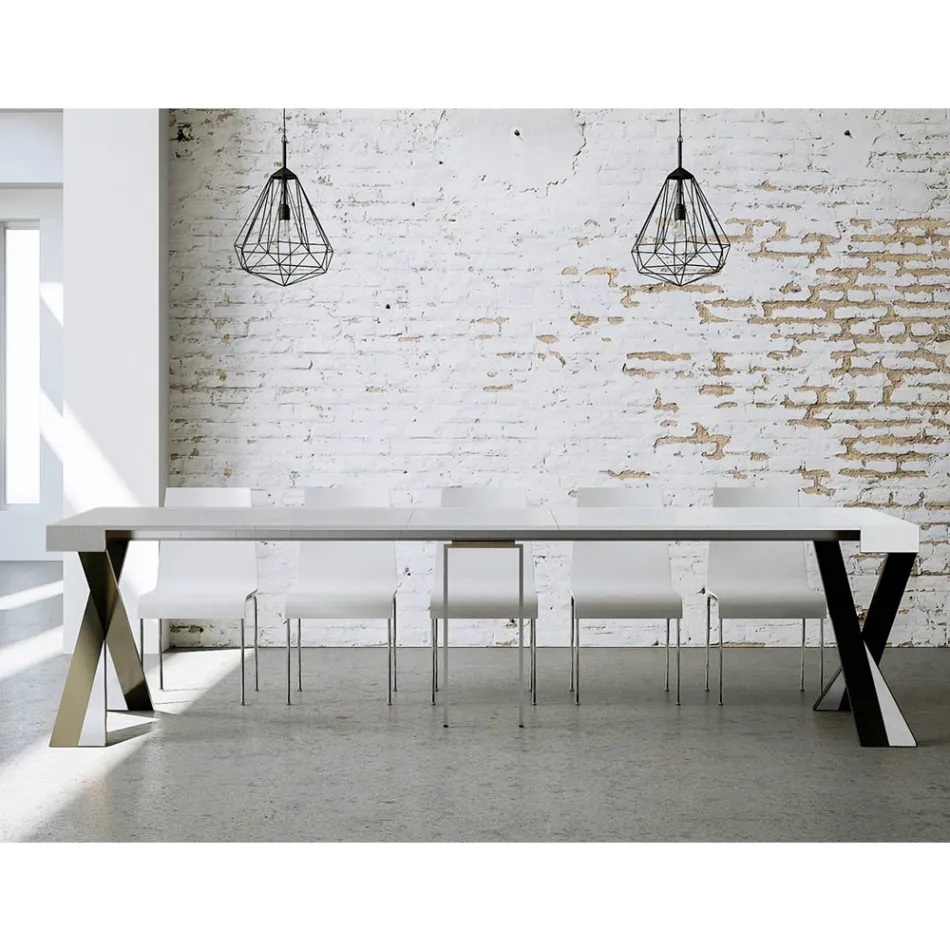 Moderní konzole rozšiřitelná na 300 cm s antracitovým rámem Made in Italy - Avventura Viadurini