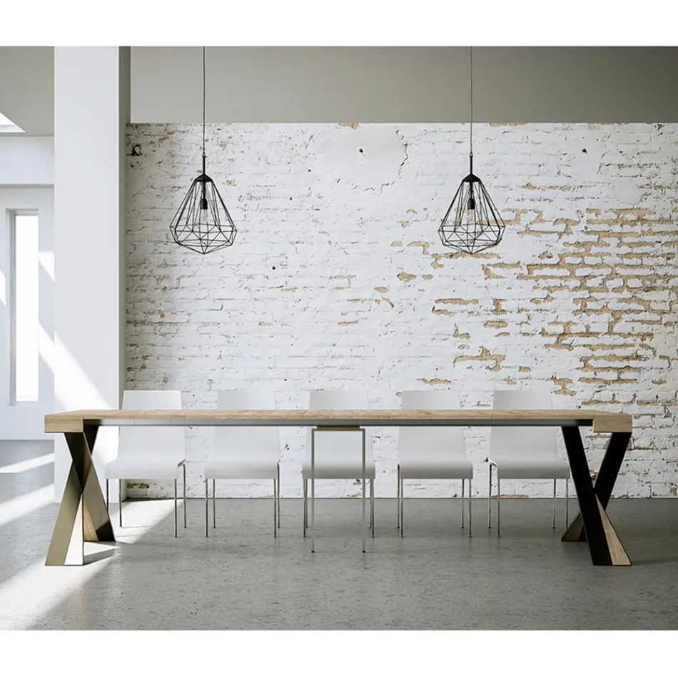 Moderní konzole rozšiřitelná na 300 cm s antracitovým rámem Made in Italy - Avventura Viadurini