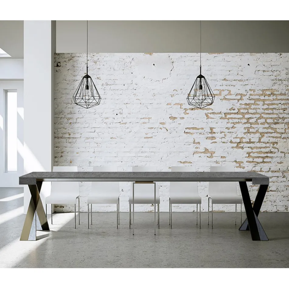 Moderní konzole rozšiřitelná na 300 cm s antracitovým rámem Made in Italy - Avventura Viadurini