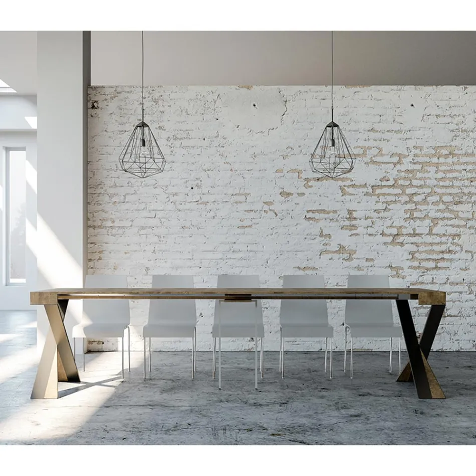 Moderní konzole rozšiřitelná na 300 cm s antracitovým rámem Made in Italy - Avventura Viadurini