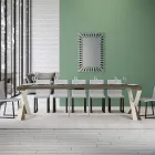 Moderní konzole rozšiřitelná na 300 cm s bílým rámem Made in Italy - Mirror Viadurini