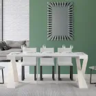 Moderní konzole rozšiřitelná na 300 cm s bílým rámem Made in Italy - Mirror Viadurini