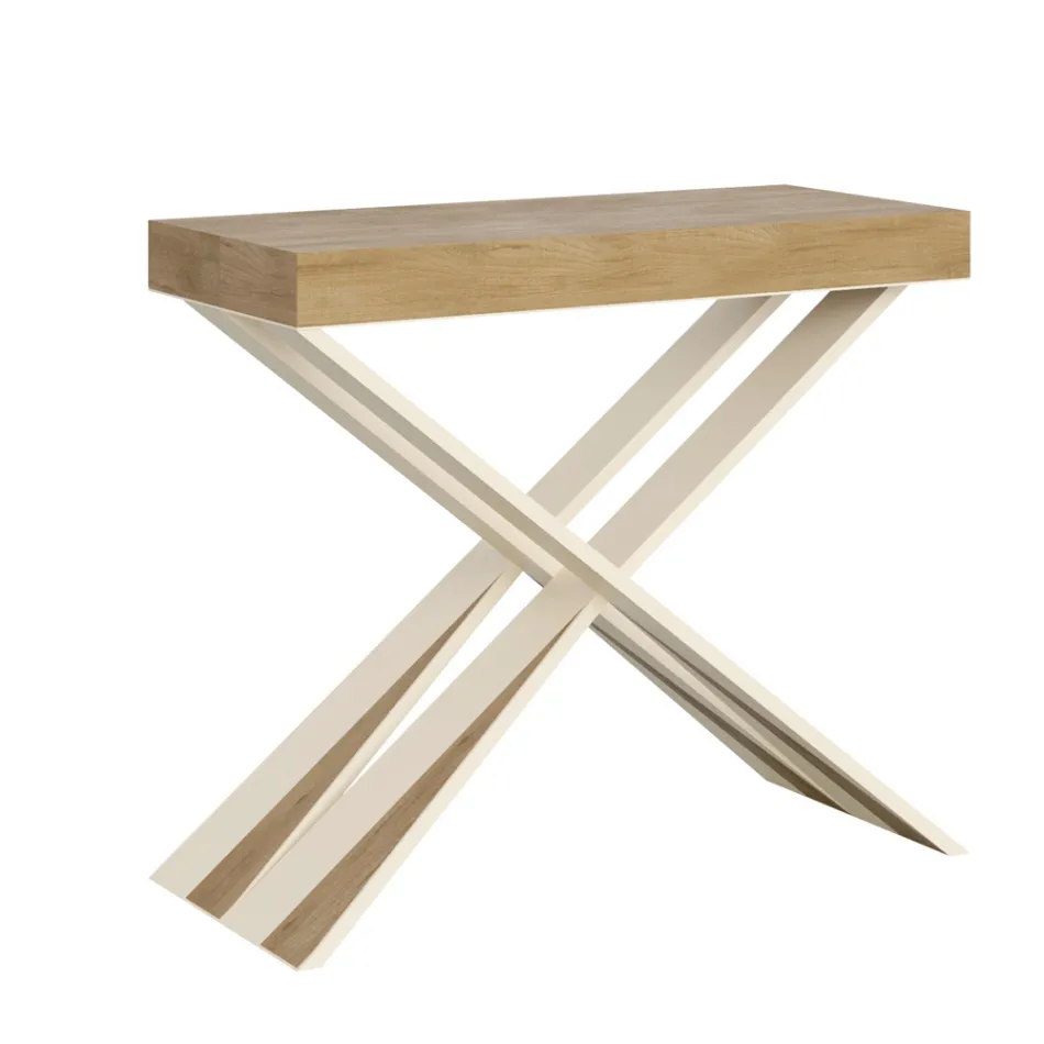 Moderní konzole rozšiřitelná na 300 cm s bílým rámem Made in Italy - Mirror Viadurini