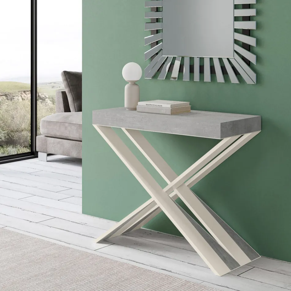 Moderní konzole rozšiřitelná na 300 cm s bílým rámem Made in Italy - Mirror Viadurini