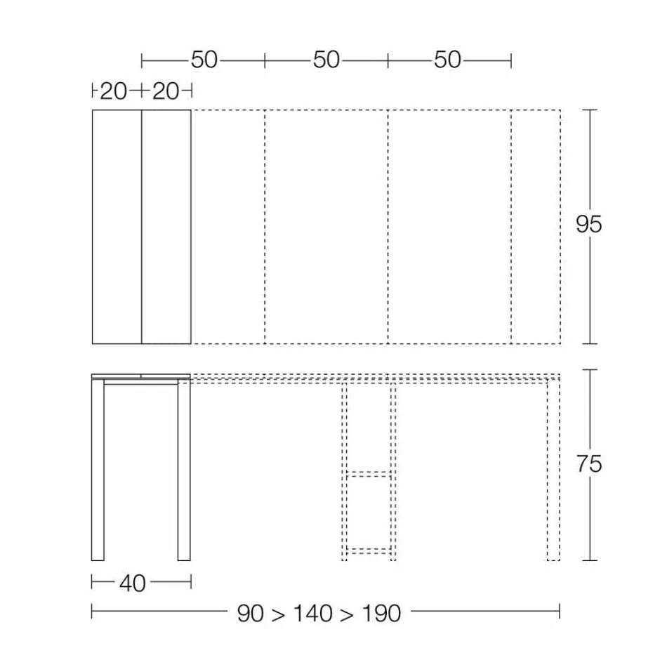 Rozšiřitelná moderní konzola z dubového dřeva a kovu vyrobená v Itálii - Nappo Viadurini