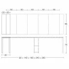 Rozšiřitelná moderní konzola z dubového dřeva a kovu vyrobená v Itálii - Nappo Viadurini