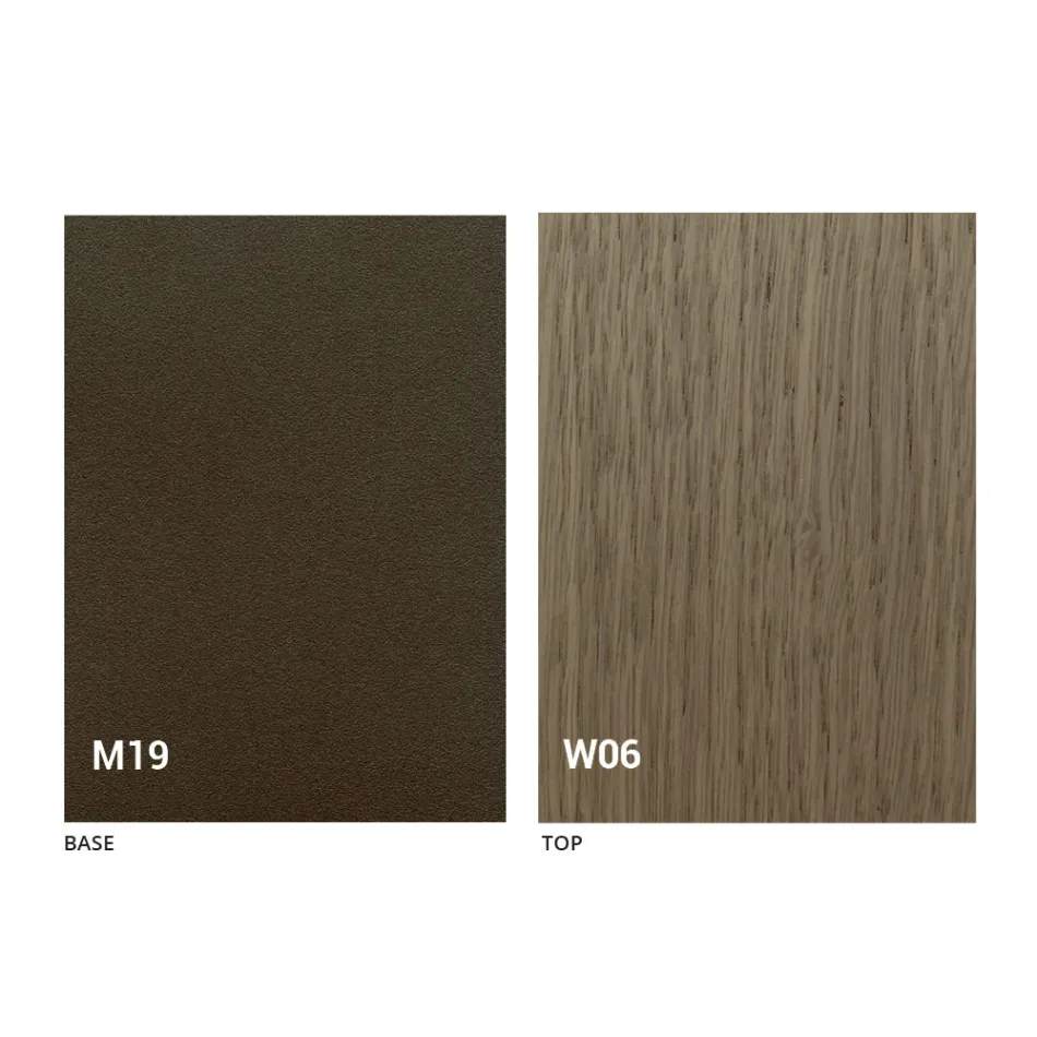 Rozšiřitelná moderní stolní konzola z dubového dřeva a kovu vyrobená v Itálii - Nappo Viadurini