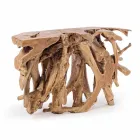 Moderní luxusní designová konzole v přírodních teakových kořenech - rohovník Viadurini