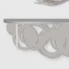 Moderní designová konzola z písku a béžového dřeva pro montáž na zeď - orbit Viadurini