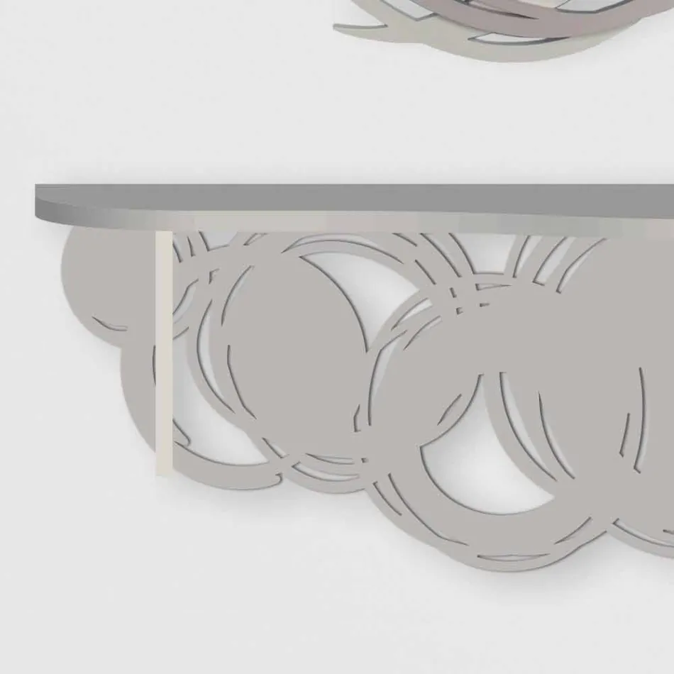 Moderní designová konzola z písku a béžového dřeva pro montáž na zeď - orbit Viadurini