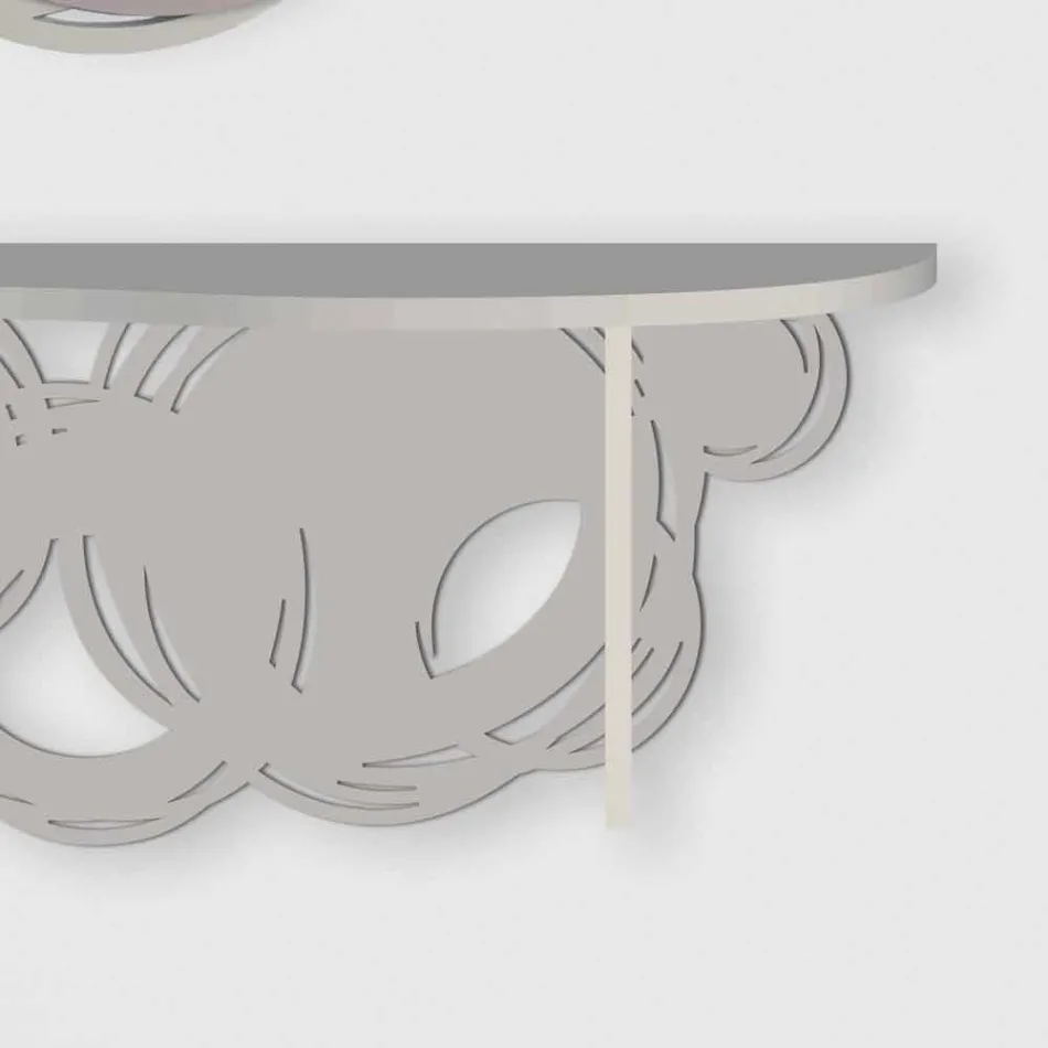 Moderní designová konzola z písku a béžového dřeva pro montáž na zeď - orbit Viadurini