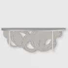 Moderní designová konzola z písku a béžového dřeva pro montáž na zeď - orbit Viadurini