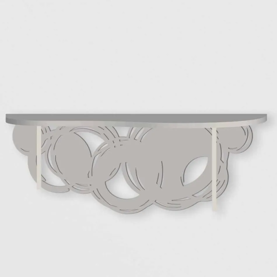 Moderní designová konzola z písku a béžového dřeva pro montáž na zeď - orbit Viadurini