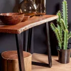 Moderní konzole v provedení Acacia Wood and Steel Design Homemotion - Teresanna Viadurini