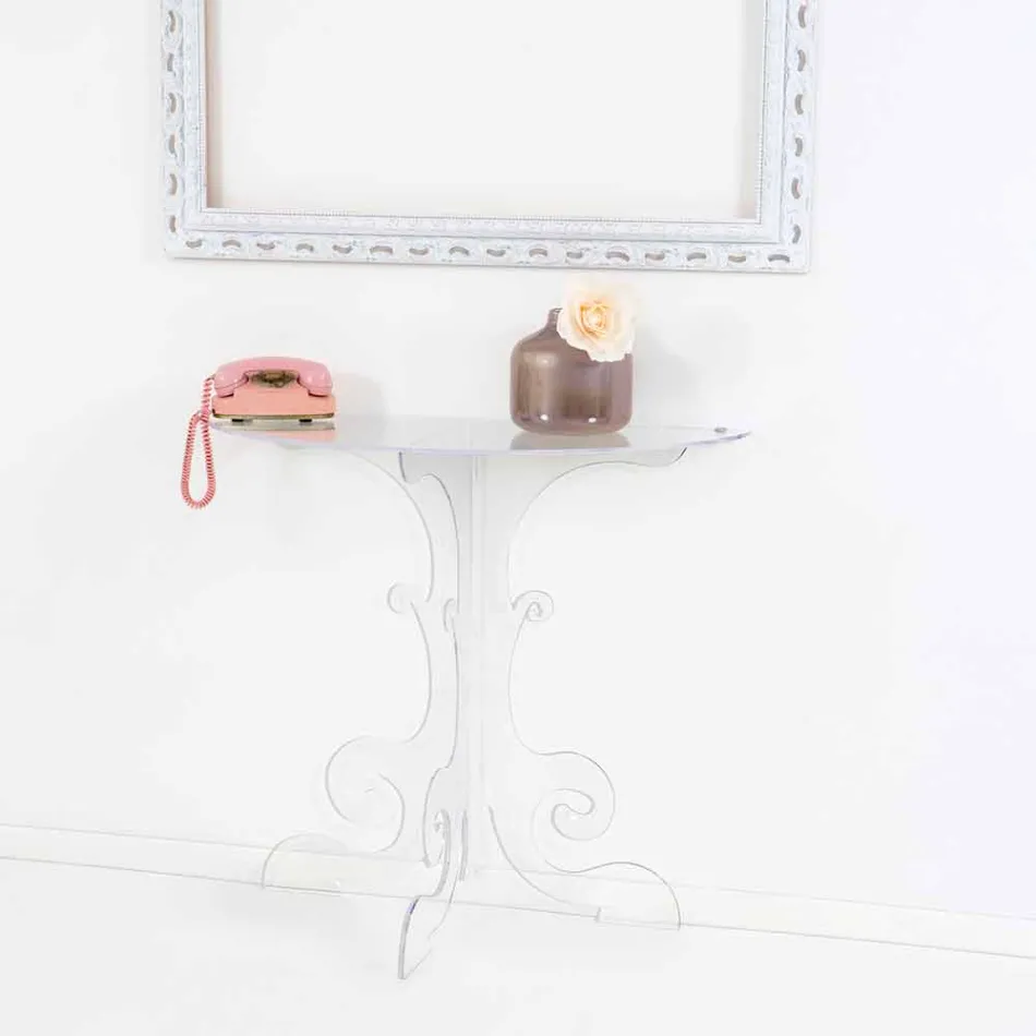 Moderní konzola v průhledném plexisklu vyrobeném v Itálii, Belfiore Viadurini