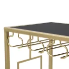 Konzola držáku skleněné lahve se zlatou železnou strukturou - Vicio Viadurini